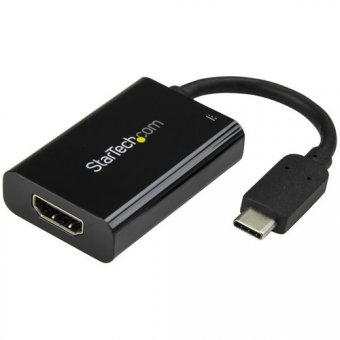 StarTech.com Adaptateur vidéo USB-C vers HDMI avec USB Power Delivery - Adaptateur vidéo - USB-C mâle pour HDMI, USB-C (alimentation uniquement) femelle - noir - USB Power Delivery (60W), support 4K60Hz (4096 x 2160) 