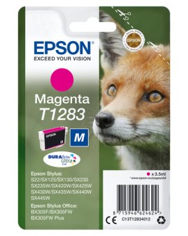 Epson T1283 - Taille M - magenta - original - emballage coque avec alarme radioélectrique/ acoustique - cartouche d'encre - pour Stylus S22, SX230, SX235, SX420, SX430, SX435, SX438, SX440, SX445, Stylus Office BX305 