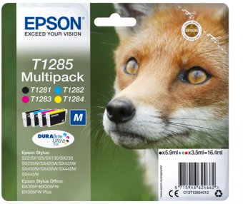 Epson T1285 Multipack - Pack de 4 - 16.4 ml - noir, jaune, cyan, magenta - original - cartouche d'encre - pour Stylus S22, SX130, SX230, SX235, SX430, SX435, SX438, SX440, SX445, Stylus Office BX305 