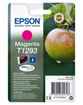 Epson T1293 - Taille L - magenta - original - emballage coque avec alarme radioélectrique/ acoustique - cartouche d'encre - pour Stylus SX230, SX235, SX430, SX438, WorkForce WF-3010, 3520, 3530, 3540, 7015, 7515, 7525 