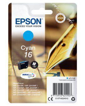 Epson 16 - 3.1 ml - cyan - original - cartouche d'encre - pour WorkForce WF-2010, 2510, 2520, 2530, 2540, 2630, 2650, 2660, 2750, 2760 
