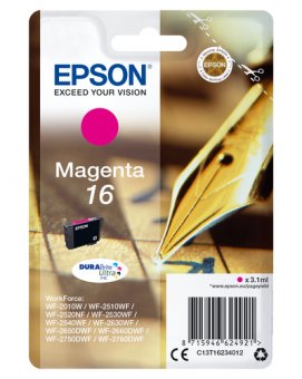 Epson 16 - 3.1 ml - magenta - original - cartouche d'encre - pour WorkForce WF-2010, 2510, 2520, 2530, 2540, 2630, 2650, 2660, 2750, 2760 