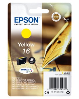 Epson 16 - 3.1 ml - jaune - original - cartouche d'encre - pour WorkForce WF-2010, WF-2510, WF-2520, WF-2530, WF-2540, WF-2630, WF-2650, WF-2660, WF-2750 
