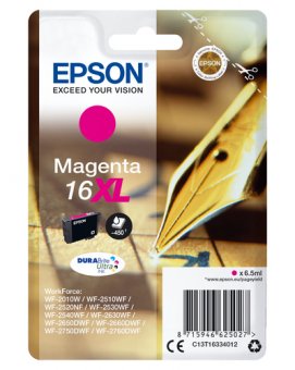 Epson 16XL - 6.5 ml - XL - magenta - original - blister - cartouche d'encre - pour WorkForce WF-2010, 2510, 2520, 2530, 2540, 2630, 2650, 2660, 2750, 2760 
