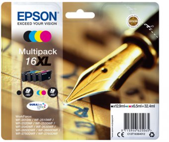 Epson 16XL Multipack - Pack de 4 - XL - noir, jaune, cyan, magenta - original - blister - cartouche d'encre - pour WorkForce WF-2010, 2510, 2520, 2530, 2540, 2630, 2650, 2660, 2750, 2760 