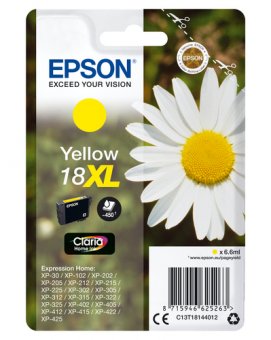 Epson 18XL - 6.6 ml - XL - jaune - original - emballage coque avec alarme radioélectrique - cartouche d'encre - pour Expression Home XP-212, 215, 225, 312, 315, 322, 325, 412, 415, 422, 425 