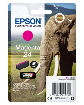 Epson 24 - 4.6 ml - magenta - original - cartouche d'encre - pour Expression Photo XP-55, 750, 760, 850, 860, 950, 960, 970, Expression Premium XP-750, 850 