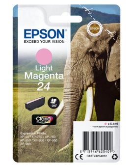 Epson 24 - 5.1 ml - magenta clair - original - cartouche d'encre - pour Expression Photo XP-55, 750, 760, 850, 860, 950, 960, 970, Expression Premium XP-750, 850 