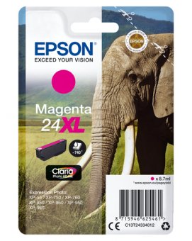 Epson 24XL - 8.7 ml - XL - magenta - original - cartouche d'encre - pour Expression Photo XP-55, 750, 760, 850, 860, 950, 960, 970, Expression Premium XP-750, 850 