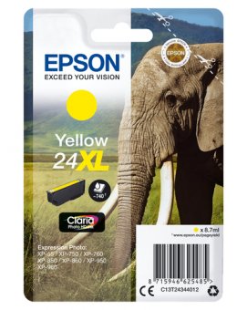 Epson 24XL - 8.7 ml - XL - jaune - original - cartouche d'encre - pour Expression Photo XP-55, 750, 760, 850, 860, 950, 960, 970, Expression Premium XP-750, 850 