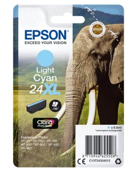 Epson 24XL - 9.8 ml - XL - cyan - original - cartouche d'encre - pour Expression Photo XP-55, 750, 760, 850, 860, 950, 960, 970, Expression Premium XP-750, 850 