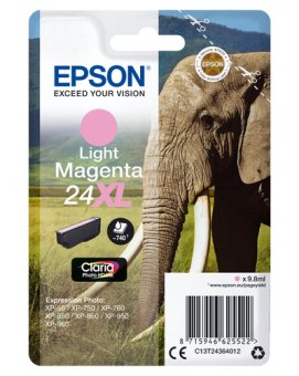 Epson 24XL - 9.8 ml - XL - magenta clair - original - emballage coque avec alarme radioélectrique - cartouche d'encre - pour Expression Photo XP-55, 750, 760, 850, 860, 950, 960, 970, Expression Premium XP-750, 850 