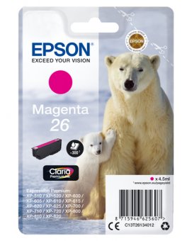 Epson 26 - 4.5 ml - magenta - original - cartouche d'encre - pour Expression Premium XP-510, 520, 600, 605, 610, 615, 620, 625, 700, 710, 720, 800, 810, 820 