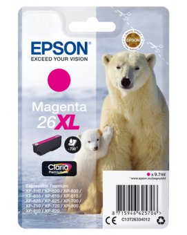 Epson 26XL - 8.7 ml - XL - magenta - original - blister - cartouche d'encre - pour Expression Premium XP-510, 520, 600, 605, 610, 615, 620, 625, 700, 710, 720, 800, 810, 820 
