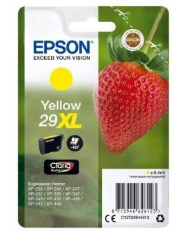 Epson 29XL - 6.4 ml - XL - jaune - original - emballage coque avec alarme radioélectrique/ acoustique - cartouche d'encre - pour Expression Home XP-235, 245, 247, 255, 332, 335, 342, 345, 432, 435, 442, 445, 455 