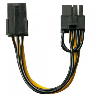 Lindy Câble adaptateur d'alimentation PCIe 1x 6 pins femelle vers 8 pins mâle 
