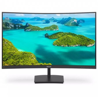 Philips E-line 241E1SC - Écran LED - incurvé - 24" - 1920 x 1080 Full HD (1080p) @ 75 Hz - VA - 240 cd/m² - 3000:1 - 4 ms - HDMI, VGA - noir texturé 
