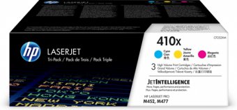 HP 410X - Pack de 3 - à rendement élevé - jaune, cyan, magenta - original - LaserJet - cartouche de toner (CF252XM) - pour Color LaserJet Pro M452, MFP M377, MFP M477 