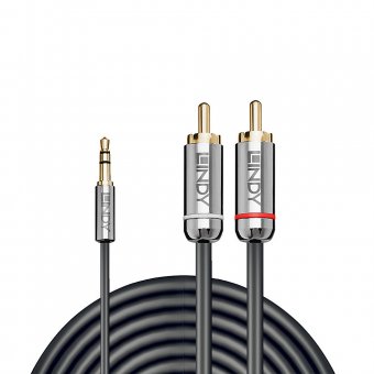 Lindy Câble Audio Jack 3.5mm vers RCA, Cromo Line, 0.5m 