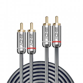 Lindy Câble Audio 2x RCA, Cromo Line, 0.5m 