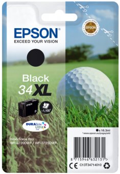 Epson 34XL - 16.3 ml - XL - noir - original - blister - cartouche d'encre - pour WorkForce Pro WF-3720, WF-3720DWF, WF-3725DWF 