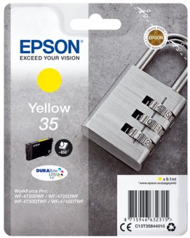 Epson 35 - 9.1 ml - jaune - original - blister - cartouche d'encre - pour WorkForce Pro WF-4720, WF-4720DWF, WF-4725DWF, WF-4730, WF-4730DTWF, WF-4740, WF-4740DTWF 