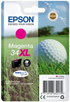 Epson 34XL - 10.8 ml - XL - magenta - original - blister - cartouche d'encre - pour WorkForce Pro WF-3720, WF-3720DWF, WF-3725DWF 