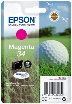 Epson 34 - 4.2 ml - magenta - original - cartouche d'encre - pour WorkForce Pro WF-3720, WF-3720DWF, WF-3725DWF 
