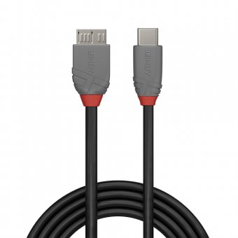 Lindy Câble USB 3.2 Type C vers Micro-B Cable, 5Gbit/s, Anthra Line, 0.5m 