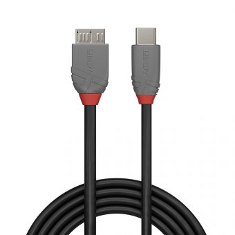 Lindy Câble USB 3.2 Type C vers Micro-B Cable, 5Gbit/s, Anthra Line, 3m 