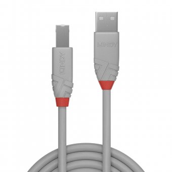 Lindy Câble USB 2.0 type A vers B, Anthra Line, Gris, 0.5m 
