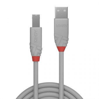 Lindy Câble USB 2.0 type A vers B, Anthra Line, Gris, 3m 