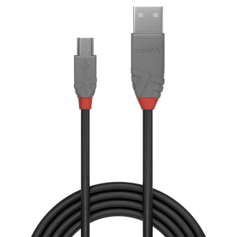 Lindy Câble USB 2.0 type A vers Mini-B, Anthra Line, 0.2m 