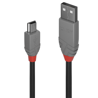 Lindy Câble USB 2.0 type A vers Mini-B, Anthra Line, 5m 