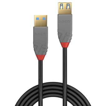 Lindy Rallonge USB 3.2 type A, 5Gbit/s, Anthra Line, 1m 