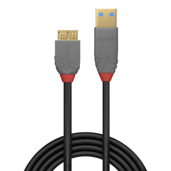 Lindy Câble USB 3.2 Type A vers Micro-B, 5Gbit/s, Anthra Line, 0.5m 