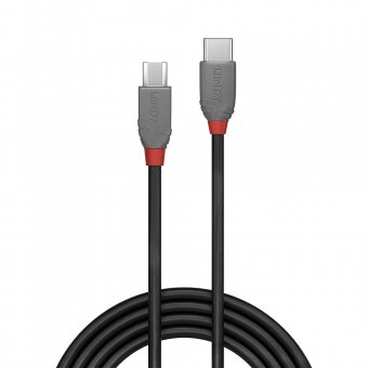 Lindy Câble USB 2.0 Type C vers Micro-B, Anthra Line, 2m 