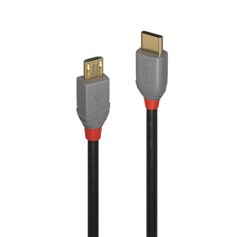 Lindy Câble USB 2.0 Type C vers Micro-B, Anthra Line, 0.5m 