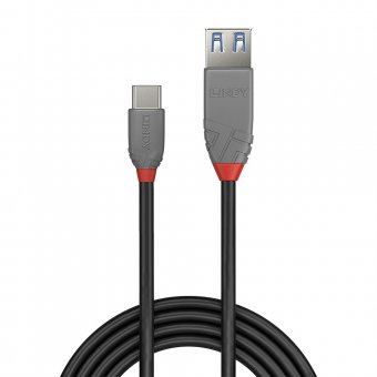 Lindy Câble Adaptateur USB 3.2 Type C vers A, 10Gbit/s, Anthra Line, 0.15m 