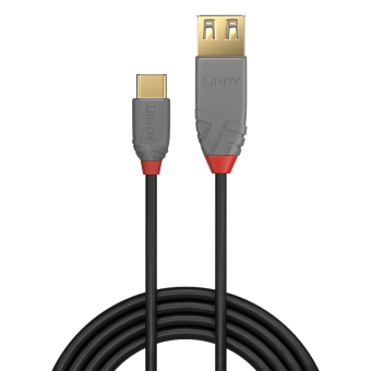 Lindy Câble Adaptateur USB 2.0 Type C vers A, Anthra Line, 0.15m 