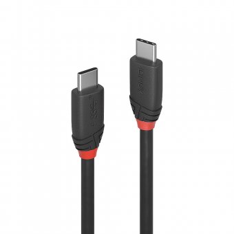 Lindy Câble USB 3.2 Type C 3A, 20Gbit/s, Black Line, 0.5m 