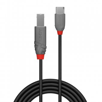 Lindy Câble USB 2.0 Type C vers B, Anthra Line, 2m 