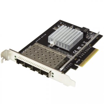 StarTech.com Carte réseau PCI Express - SFP+ PCIe 4 ports - Chipset Intel XL710 - 10 Gigabit Ethernet - Carte Ethernet pour serveur - Adaptateur réseau - PCIe x8 - 10 Gigabit SFP+ x 4 - noir 