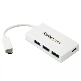 StarTech.com Hub USB-C à 4 ports USB 3.0 - 1x USB-C 3x USB-A - Blanc - Concentrateur (hub) - 3 x SuperSpeed USB 3.0 + 1 x USB 3.1 - de bureau 