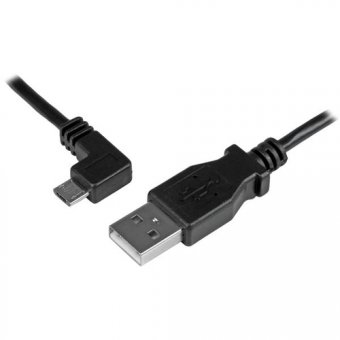 StarTech Câble USB vers Micro USB coudé à angle gauche de 50 cm - Cordon de charge / synchronisation Micro USB - 0,25 mm² - M/M - Noir - Câble USB - Micro-USB de type B (M) à angle gauche pour USB (M) - USB 2.0 - 50 cm - noir - pour P/N: USB2PCARBK, USB2P 