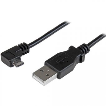 StarTech Câble USB vers Micro USB coudé à angle droit de 50 cm - Cordon de charge / synchronisation Micro USB - 0,25 mm² - M/M - Noir - Câble USB - Micro-USB de type B (M) à angle droit pour USB (M) - USB 2.0 - 50 cm - noir - pour P/N: USB2PCARBK, USB2PCA 