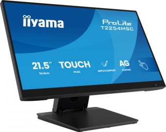 iiyama ProLite T2254MSC-B2AG - Écran LED - 21.5" (18.7" visualisable) - écran tactile - 1920 x 1080 Full HD (1080p) @ 100 Hz - IPS - 300 cd/m² - 1300:1 - 4 ms - HDMI, DisplayPort - haut-parleurs - noir 