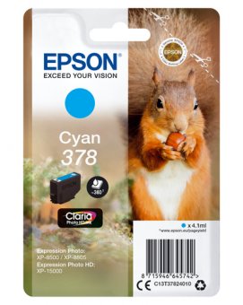 Epson 378 - 4.1 ml - cyan - original - blister - cartouche d'encre - pour Expression Home XP-8605, 8606, Expression Home HD XP-15000, Expression Photo XP-8505, 8700 