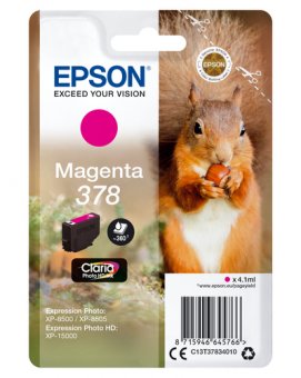 Epson 378 - 4.1 ml - magenta - original - emballage coque avec alarme radioélectrique/ acoustique - cartouche d'encre - pour Expression Home XP-8605, 8606, Expression Home HD XP-15000, Expression Photo XP-8500, 8700 
