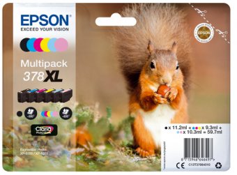 Epson 378XL Multipack - Pack de 6 - XL - noir, jaune, cyan, magenta, magenta clair, cyan clair - original - blister - cartouche d'encre - pour Expression Home XP-8605, XP-8606, Expression Photo XP-8500, XP-8505, XP-8700 
